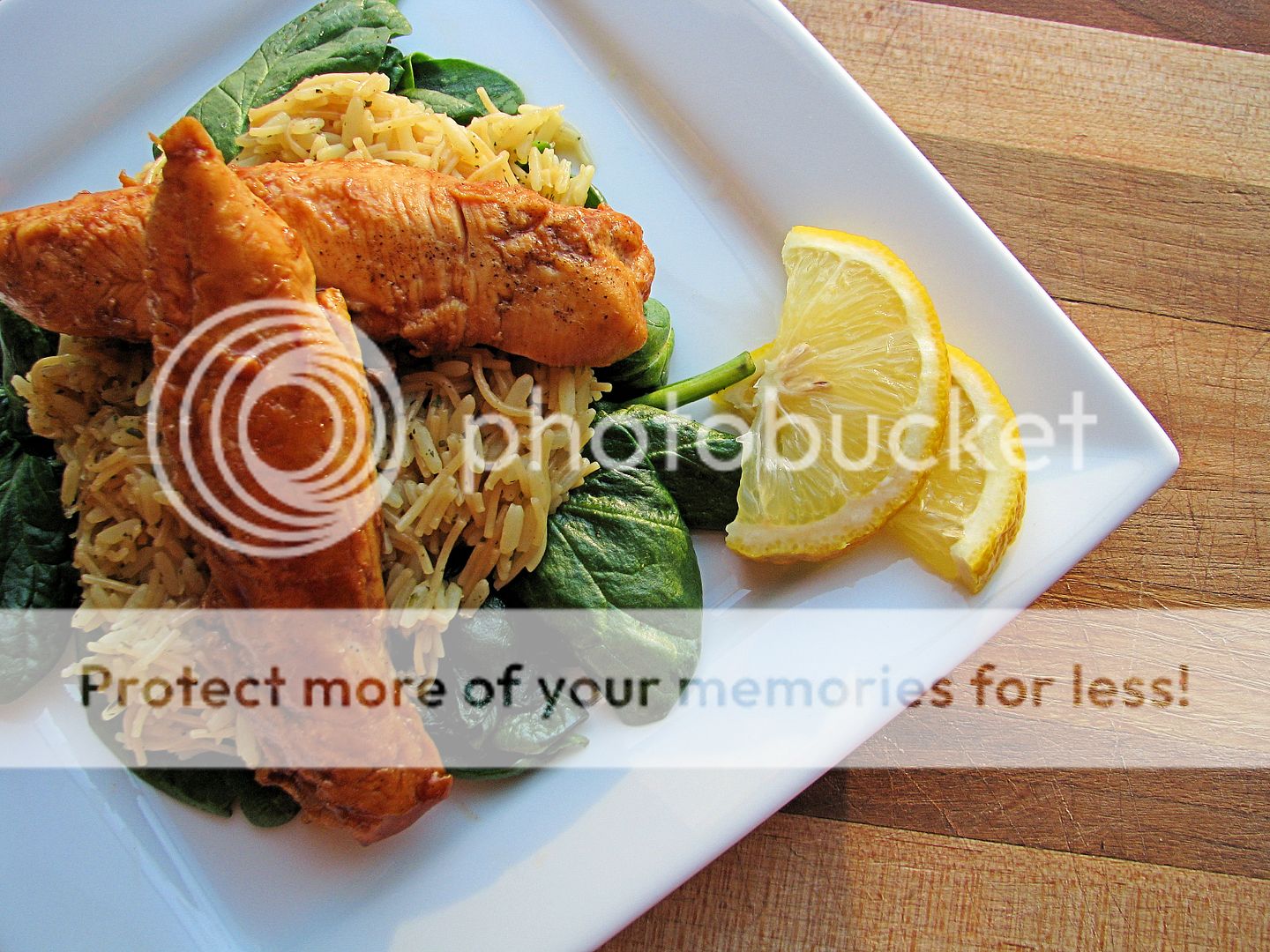 BBQ Chicken Tenders and Rice over Steamed Spinach Big Bear's Wife